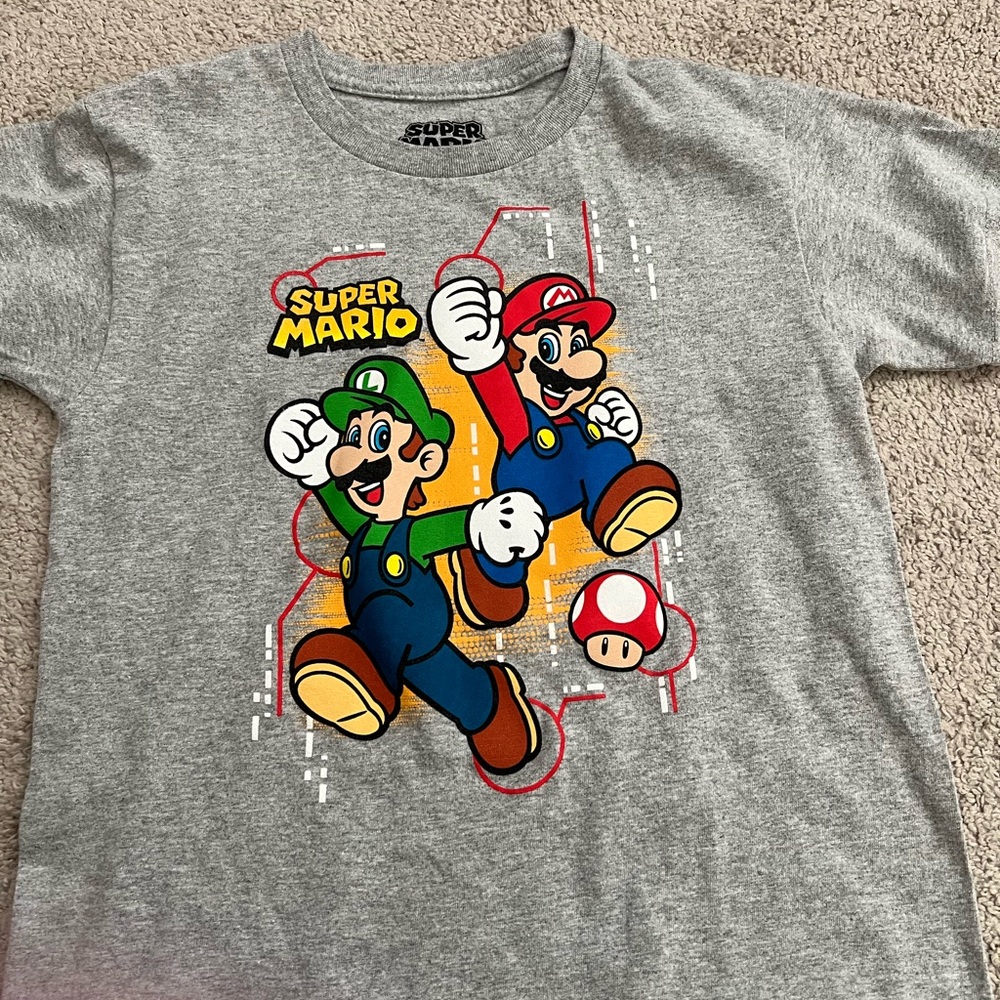 Nintendo Super Mario Gray Kids Shirt